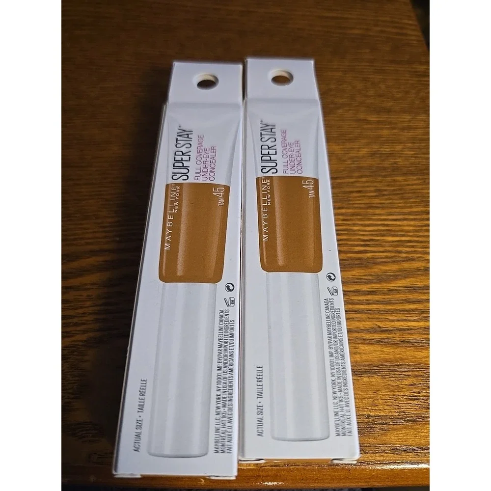 Lot Of 2 Maybelline Super Stay Full Coverage Under-Eye Concealer #45 Tan Hale.‎